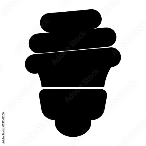 Monochrome Illustration of a Compact Fluorescent Light Bulb for Energy Efficiency
