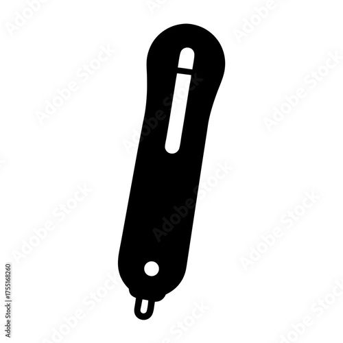 Simple and modern utility knife icon or symbol in black and white