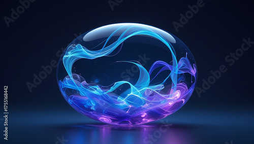 Glowing orb with swirling blue and purple energy