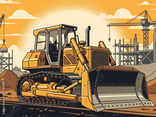 Bulldozer at Construction Site