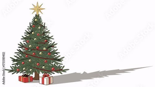 Christmas tree with gifts vector illustration holiday season christmas tree design christmas decoration christmas