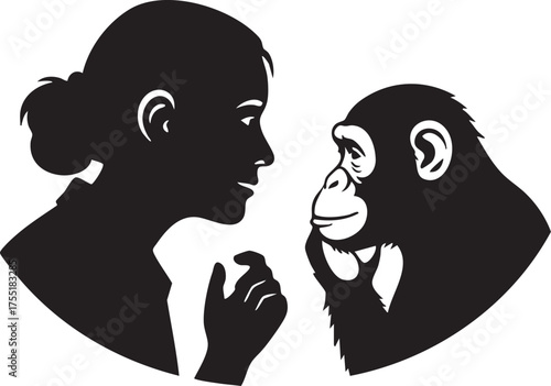 Conservation Silhouettes Jane Goodall Chimpanzee Profile Connection Simple Scientist Minimal Icon