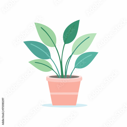 Green Potted Plant Icon for Nature Decor