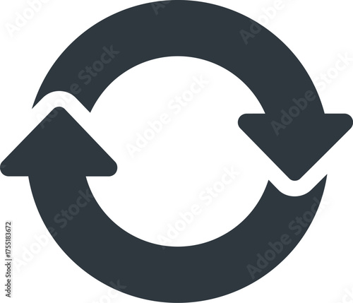 Circular Arrows Icon cycle refresh reload rotate rotation loop process change update repeat sync synchronize transfer exchange reversal