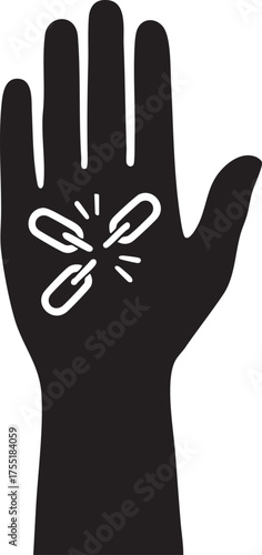 Freedom Protection Silhouettes Elimination Violence Against Women Hand Broken Chain Minimal Icon
