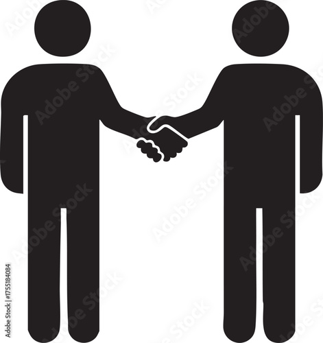 Friendly Connection Silhouettes International Day Friendship Human Figures Embrace Handshake Minimal Icon