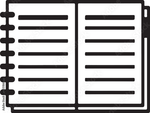 Open Spiral Bound Notebook With Horizontal Lined Pages paper
