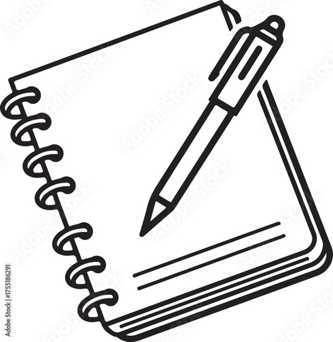 Spiral Notebook With Pen Ready For Writing bound