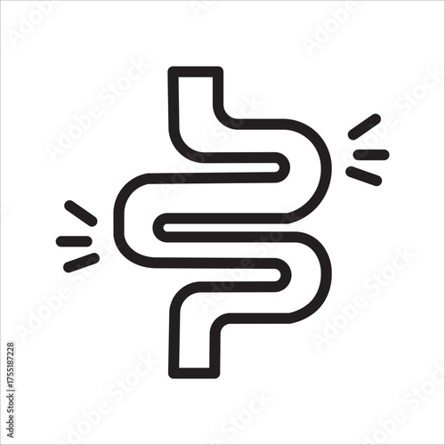 Gut constipation icon design,Intestines icon, symbol of digestion system flat style vector illustration on white background