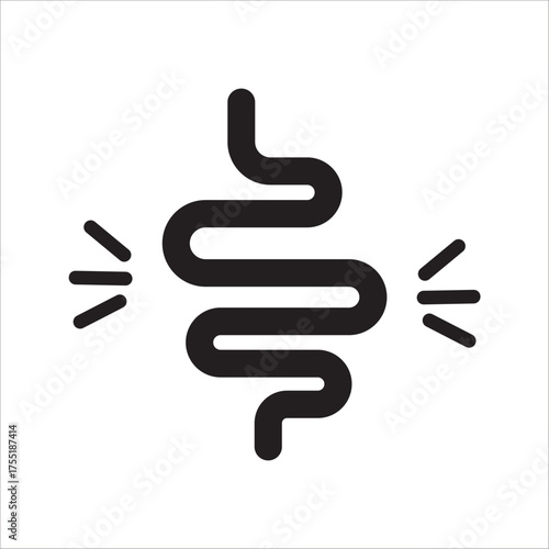 Gut constipation icon design,Intestines icon, symbol of digestion system flat style vector illustration on white background