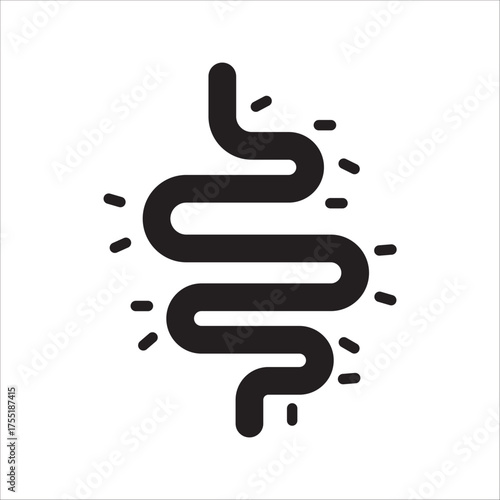 Gut constipation icon design,Intestines icon, symbol of digestion system flat style vector illustration on white background