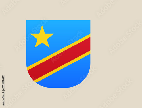 republic congo flag vector illustration. Modern vibrant flag emblem design in authentic national colors. Isolated vector design