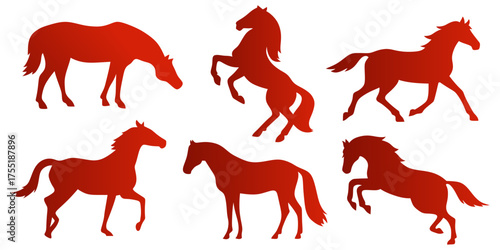 Silhouette of horse. Happy Chinese New Year. Year of horse