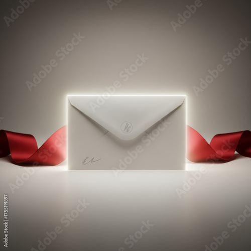 Result Announcement Concept with White Paper and Red Silk Background
