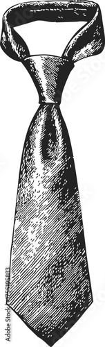 Necktie sketch hand drawn style formal menswear accessory isolated — stock vector