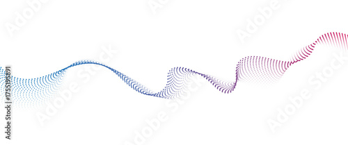 Flowing Dot Wave halftone gradient pattern on transparent background	
