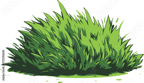 Green bush sketch, hand drawn style, dense foliage, isolated on white background — stock vector