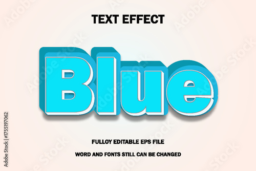 Blue  editable 3d style text effect. Text can be changed in "Graphic Styles" panel
