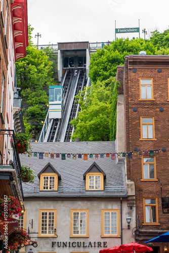 Funiculaire du Vieux-Québec, A direct link between Dufferin Terrace and Quartier Petit-Champlain, Place-Royale, and the Old Port. Canada.