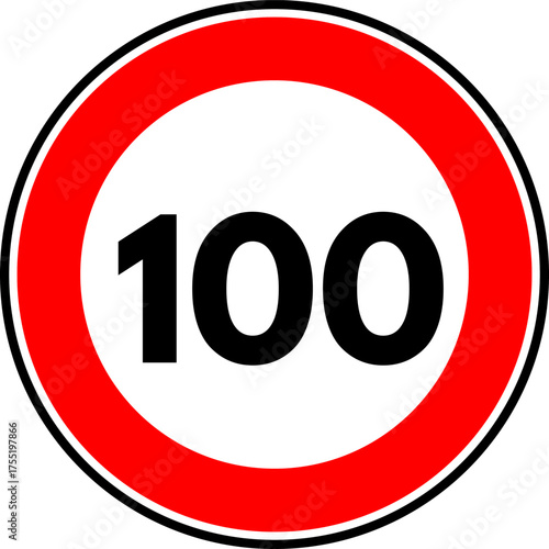 Speed Limit 100 Sign Vector