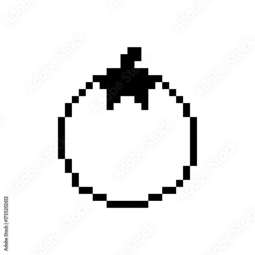 Pixelated fruit graphic with simplified design on a white background