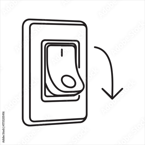 Light Switch On Off Control Electrical Power Energy Saver Toggle Modern Outline