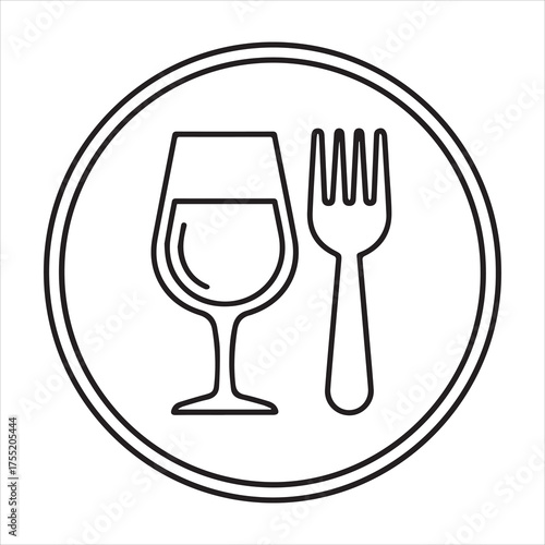 Restaurant Icon Table Setting Vector Illustration Dining Establishment Symbol