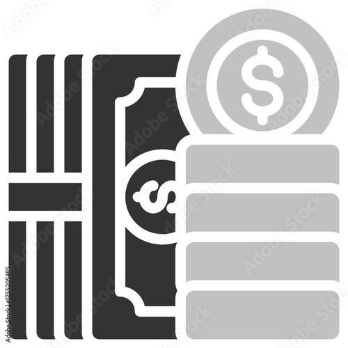 Money icon isolated on white background. vector illustration icon for business, accounting financial and other business