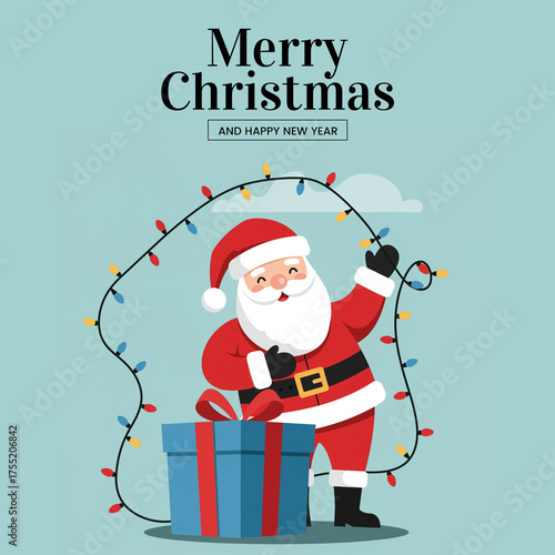 Merry Christmas and Happy New Year Template Flyer Design Card