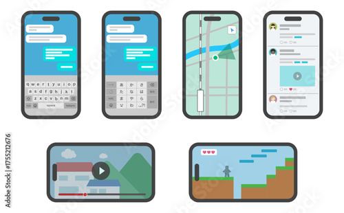 Free Download Flat illustration: smartphone screen set - GFXLoad