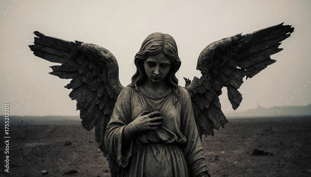 Fototapeta premium Silent Angel in Desolate Land