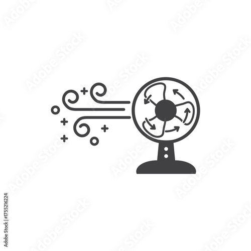 vector design of fan icon outline.