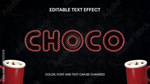 hot chocolate christmas editable text effect 