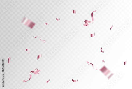 Elegant rose gold confetti explosion with shimmering metallic streamers for a festive party or holiday event