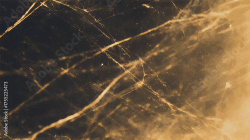 A textured film strip with a blend of blue and orange hues, featuring specks and scratches that create a vintage aesthetic