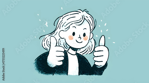 Colorful cartoon characters giving thumbs up with playful expressions.