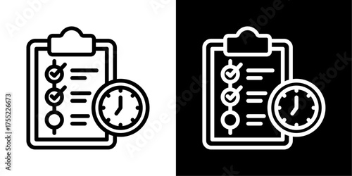 Plan  Icon Of Line Black And White Style Vector Illustration 