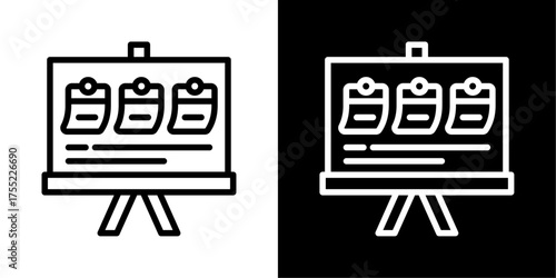 Task Board  Icon Of Line Black And White Style Vector Illustration 