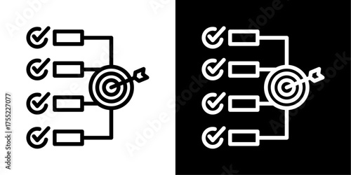 Objective  Icon Of Line Black And White Style Vector Illustration 