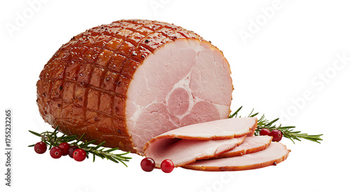 Christmas ham isolated transparent background
