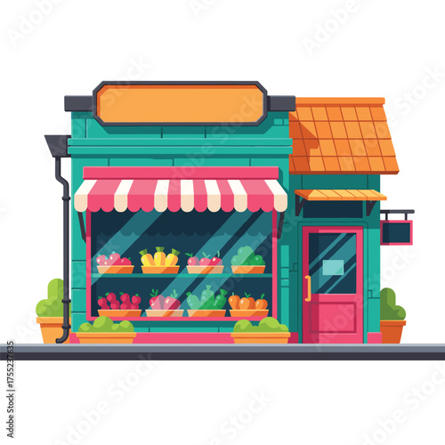 Fresh produce at charming fruit and vegetable shop, a vibrant addition to your healthy eating campaign or local business promotion