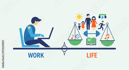 Striving for work life balance with family, fitness, and personal time for a healthier, happier lifestyle in a modern career world
