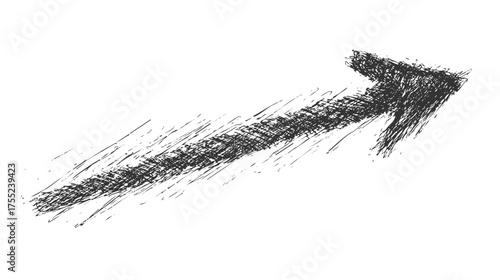 A hand-drawn red arrow pointing upwards on a white background