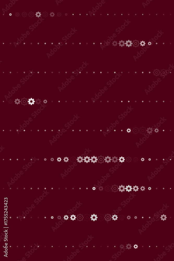 Obraz premium Abstract geometric pattern with subtle light gears and dots on a dark red background, creating a modern technological design.