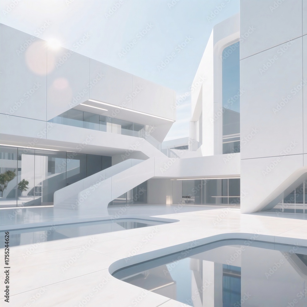 Obraz premium Futuristic White Architecture
