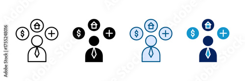 Employee Benefits Icon Set Multiple Style Collection