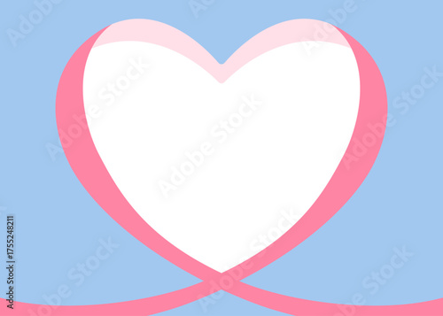 ハート型のリボンのデコレーションフレーム