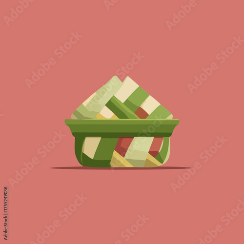 Eid symbolic decoration ketupat vector
