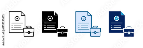 Work Contract Icon Set Multiple Style Collection