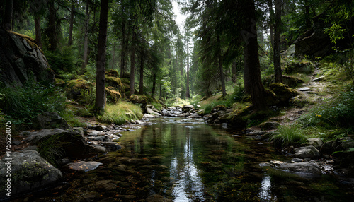 a stream in a forest